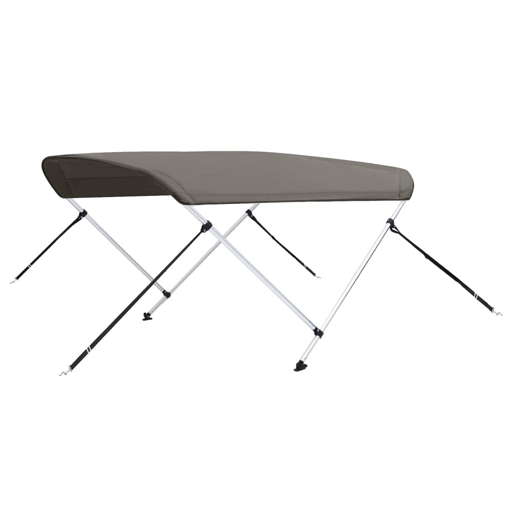 vidaXL Auvent bimini à 2 arceaux gris 148,5x133x104 cm