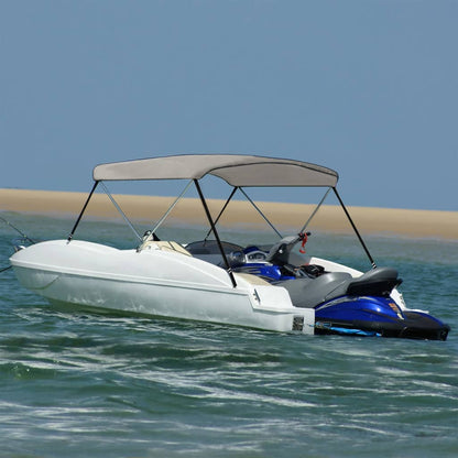 vidaXL Auvent bimini à 2 arceaux gris 148,5x133x104 cm