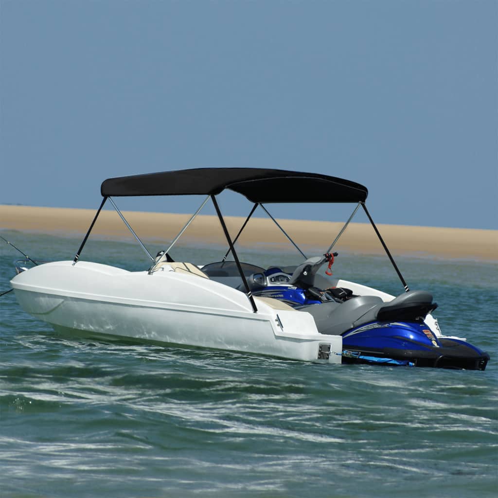 vidaXL Auvent bimini à 2 arceaux noir 179x156x93 cm