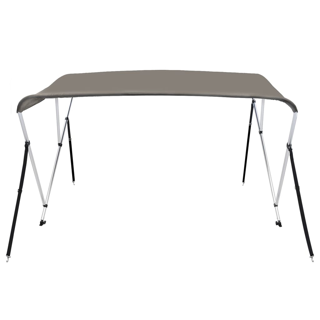vidaXL Auvent bimini à 3 arceaux gris 184x170x133 cm