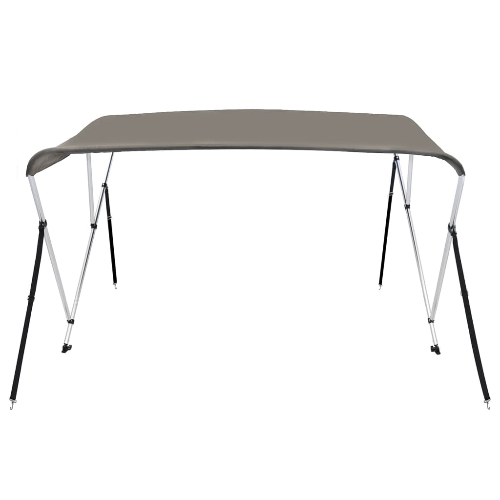 vidaXL Auvent bimini à 3 arceaux gris 184x189x135 cm