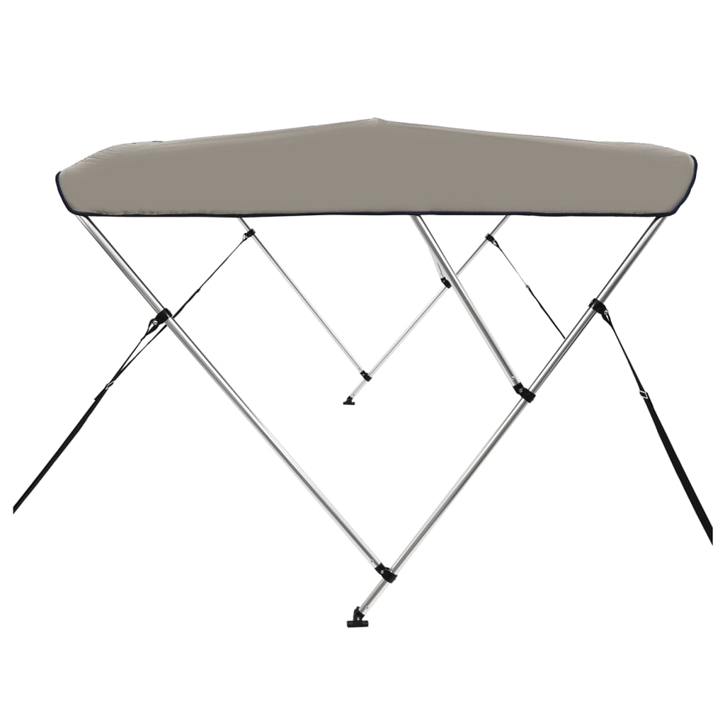 vidaXL Auvent bimini à 3 arceaux gris 184x189x135 cm