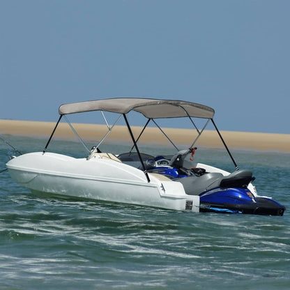 vidaXL Auvent bimini à 3 arceaux gris 184x189x135 cm
