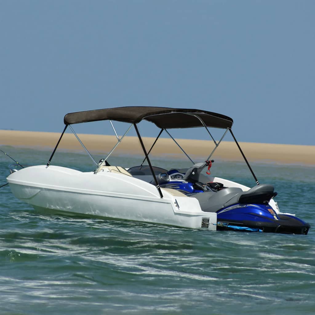 vidaXL Auvent bimini à 3 arceaux noir 183x152x133 cm