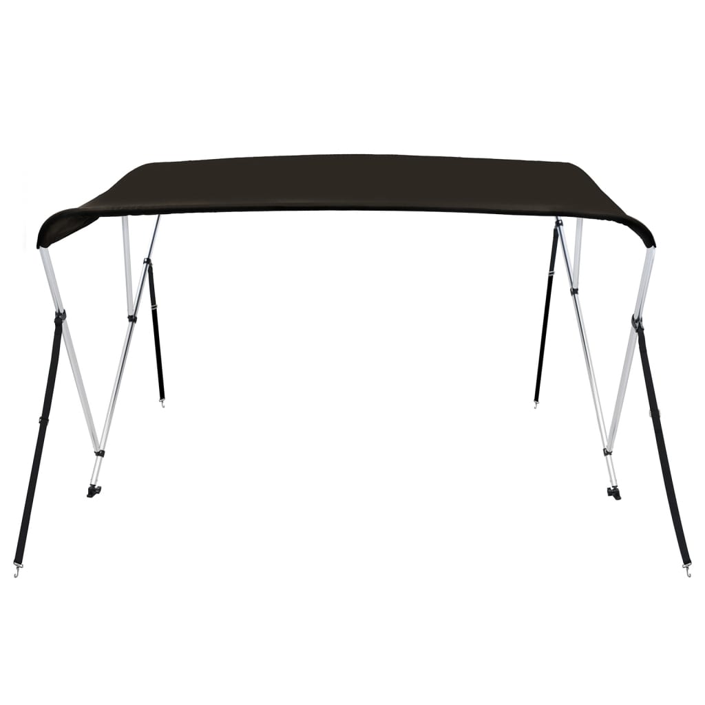 vidaXL Auvent bimini à 3 arceaux noir 184x170x133 cm