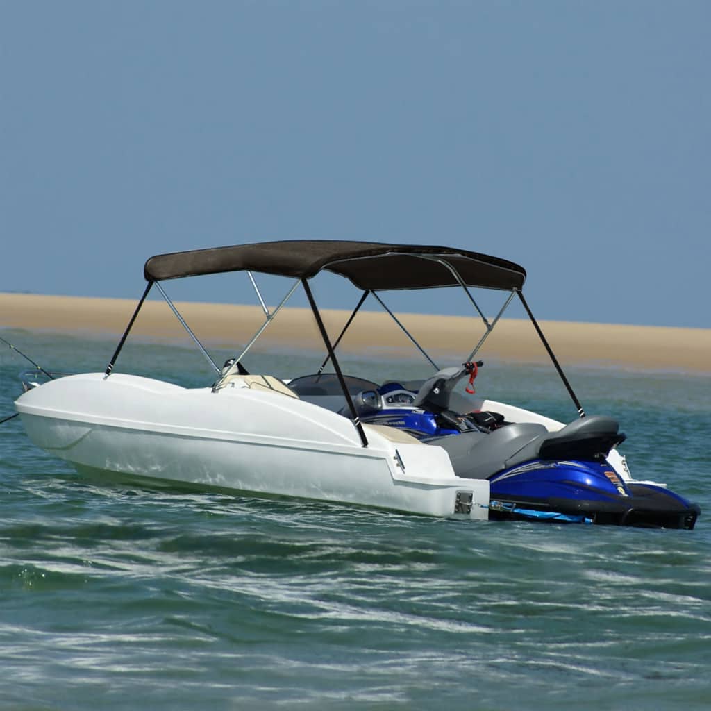 vidaXL Auvent bimini à 3 arceaux noir 184x170x133 cm