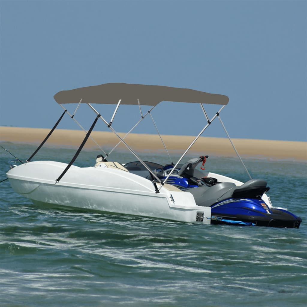 vidaXL Auvent bimini à 4 arceaux gris 236x199x135 cm