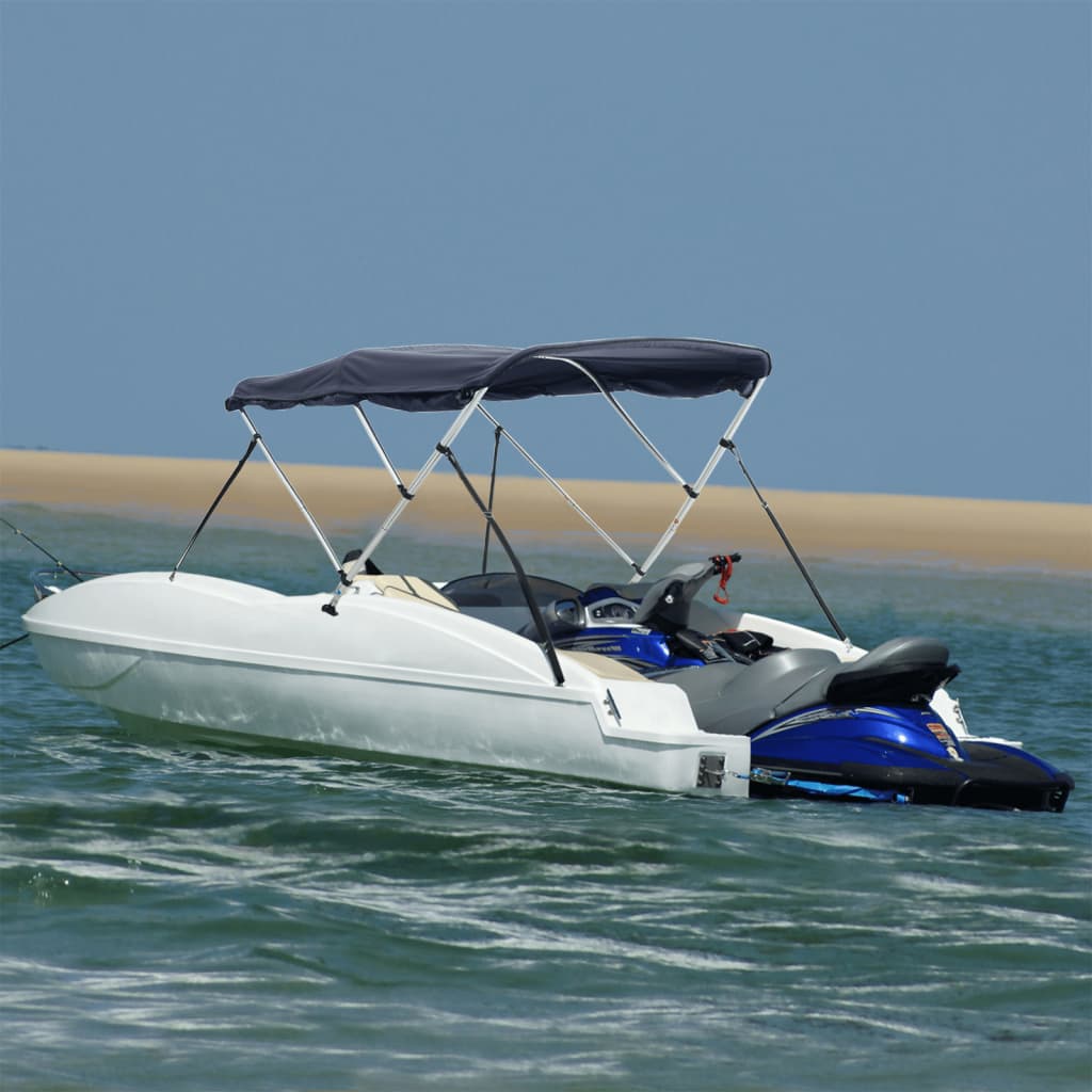 vidaXL Toit bimini à 4 arceaux parois latérales 243x(200-213)x137 cm