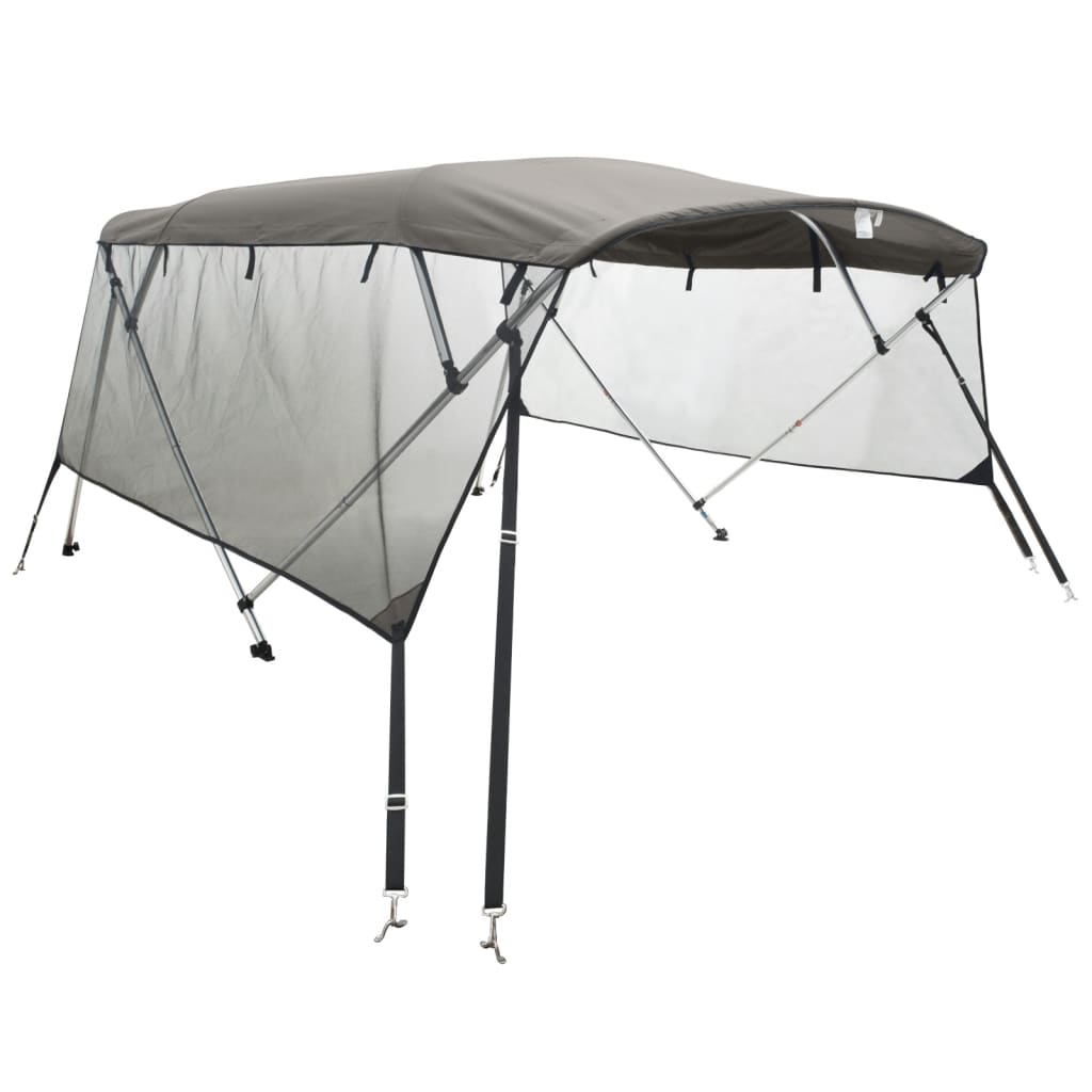 vidaXL Toit bimini à 3 arceaux parois en maille 183x(170-182)x137 cm