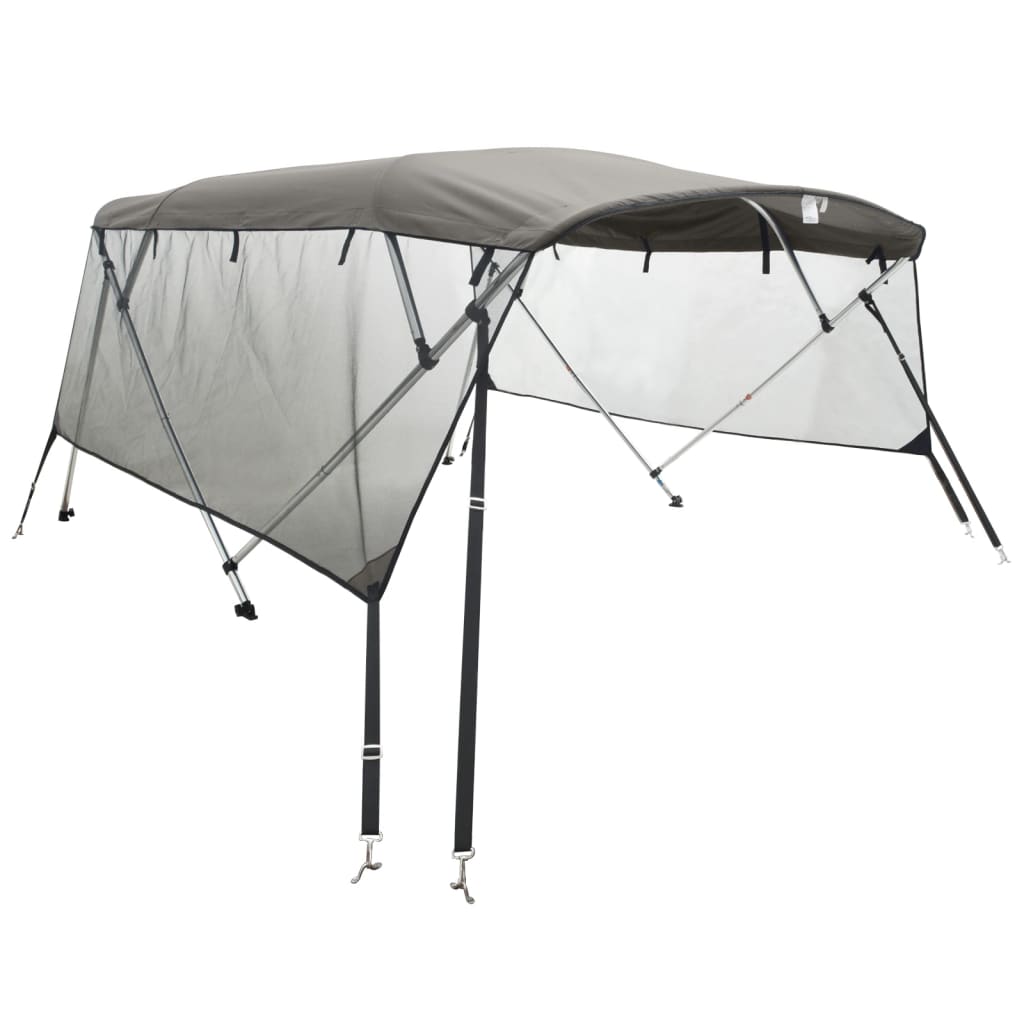 vidaXL Toit bimini à 3 arceaux parois en maille 183x(185-198)x137 cm