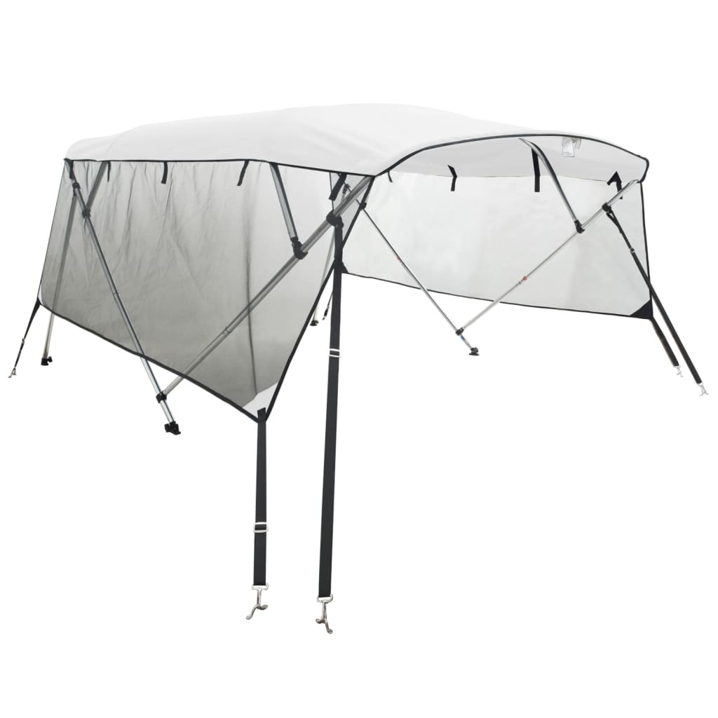 vidaXL Toit bimini à 4 arceaux parois en maille 243x(230-244)x137 cm