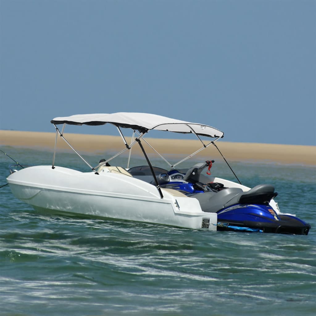 vidaXL Toit bimini à 4 arceaux parois en maille 243x(230-244)x137 cm