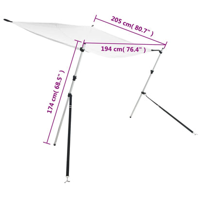 vidaXL Extension d'ombrage T-Top blanc 174x205x(115-194) cm
