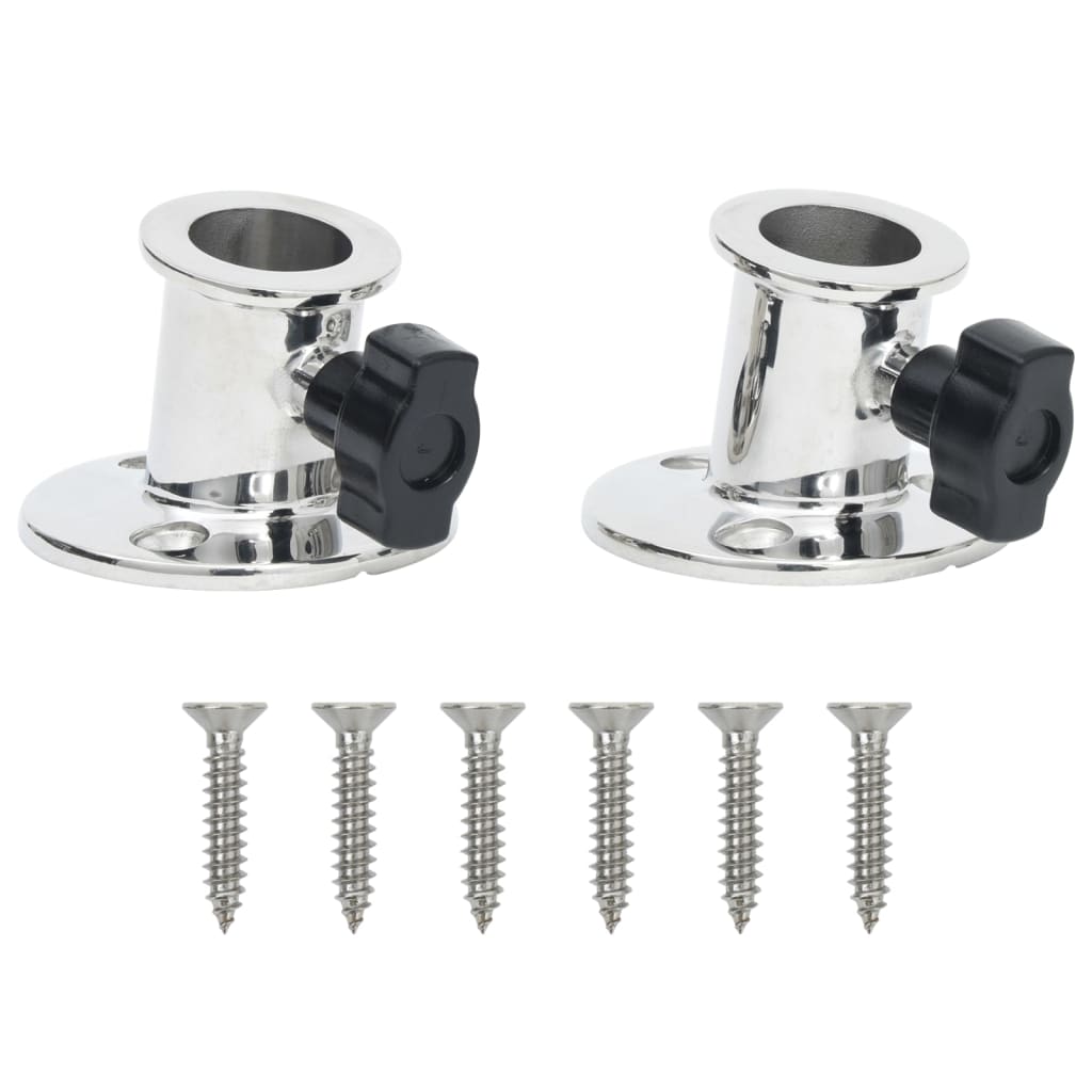 vidaXL Base ronde de bimini pour tube de 26 mm 2 pcs inox