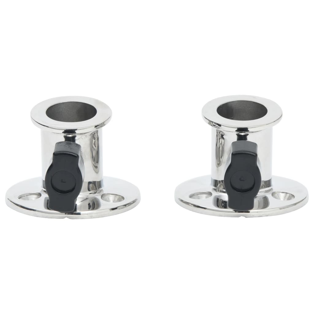 vidaXL Base ronde de bimini pour tube de 26 mm 2 pcs inox