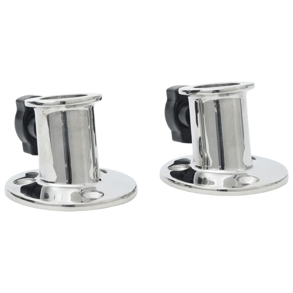 vidaXL Base ronde de bimini pour tube de 26 mm 2 pcs inox