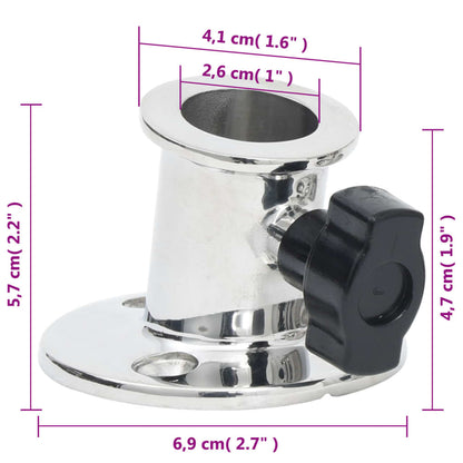 vidaXL Base ronde de bimini pour tube de 26 mm 2 pcs inox