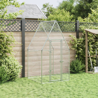 vidaXL Cage pour poules argenté 100x100x190 cm acier galvanisé