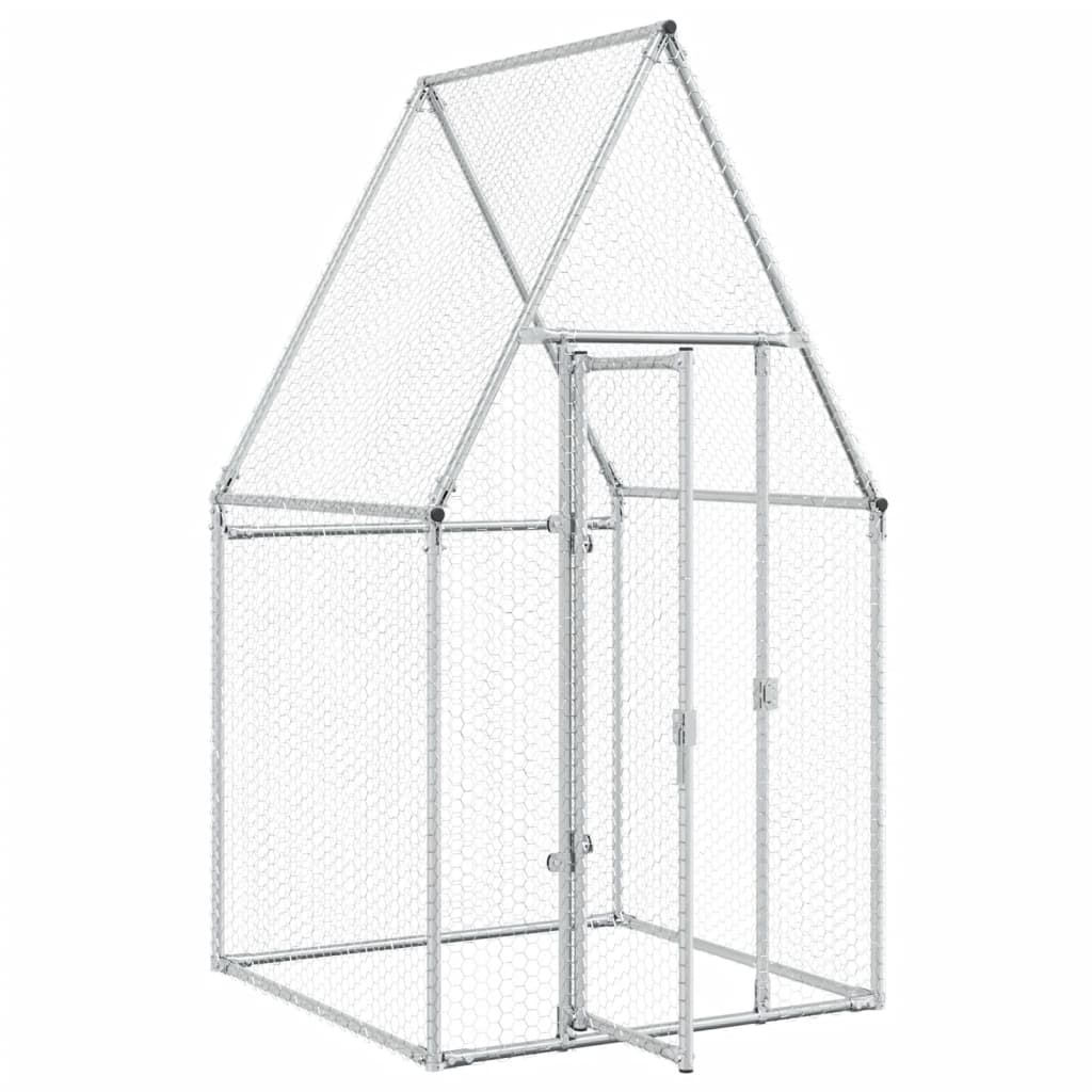 vidaXL Cage pour poules argenté 100x100x190 cm acier galvanisé