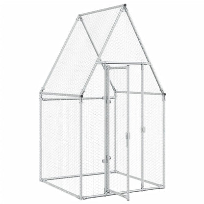 vidaXL Cage pour poules argenté 100x100x190 cm acier galvanisé
