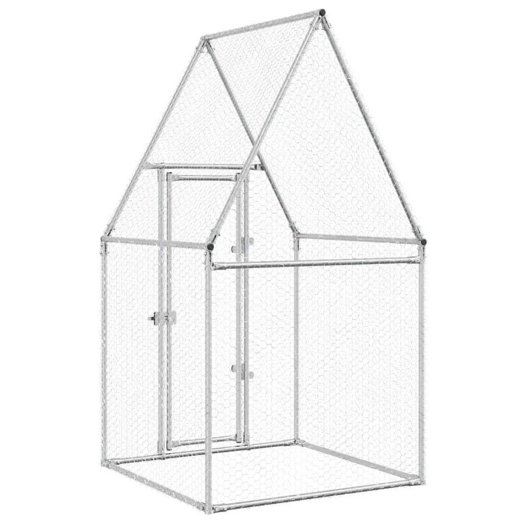 vidaXL Cage pour poules argenté 100x100x190 cm acier galvanisé