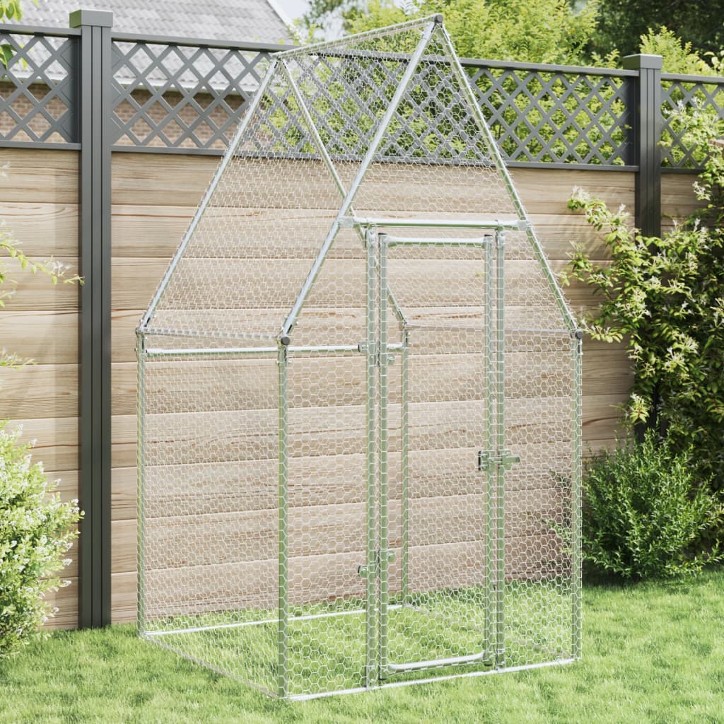 vidaXL Cage pour poules argenté 100x100x190 cm acier galvanisé