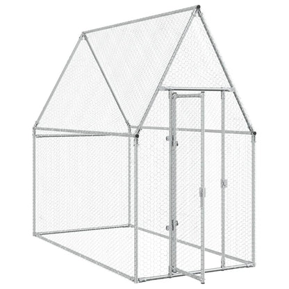 vidaXL Cage pour poules argenté 200x100x190 cm acier galvanisé