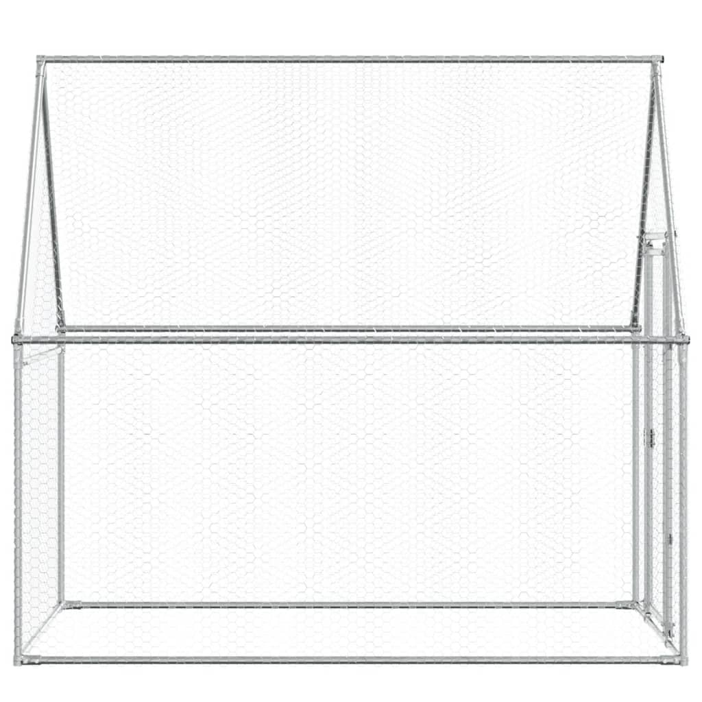 vidaXL Cage pour poules argenté 200x100x190 cm acier galvanisé