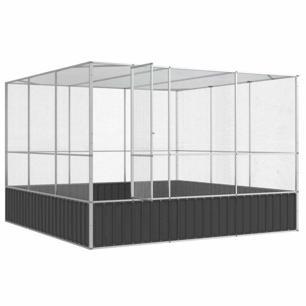 vidaXL Volière argenté 311x307x212 cm acier