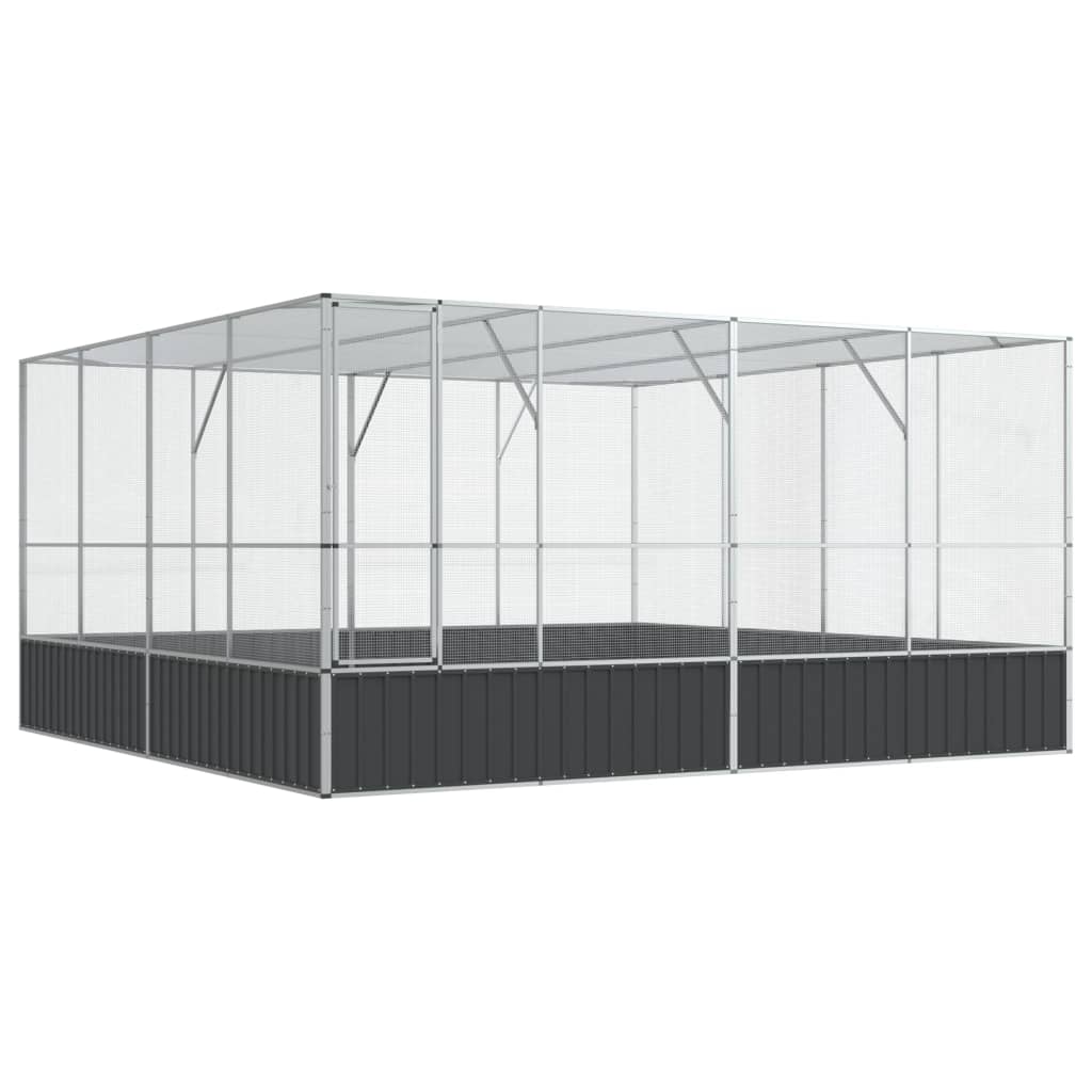 vidaXL Volière argenté 418x414x212 cm acier