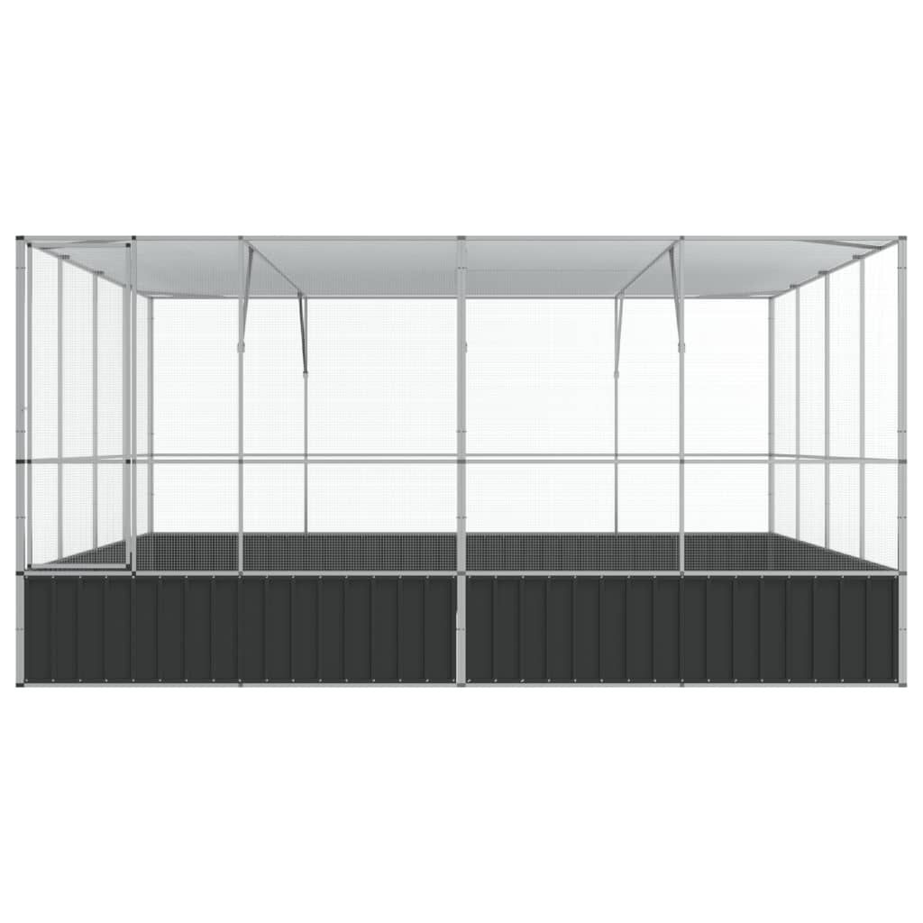 vidaXL Volière argenté 418x414x212 cm acier