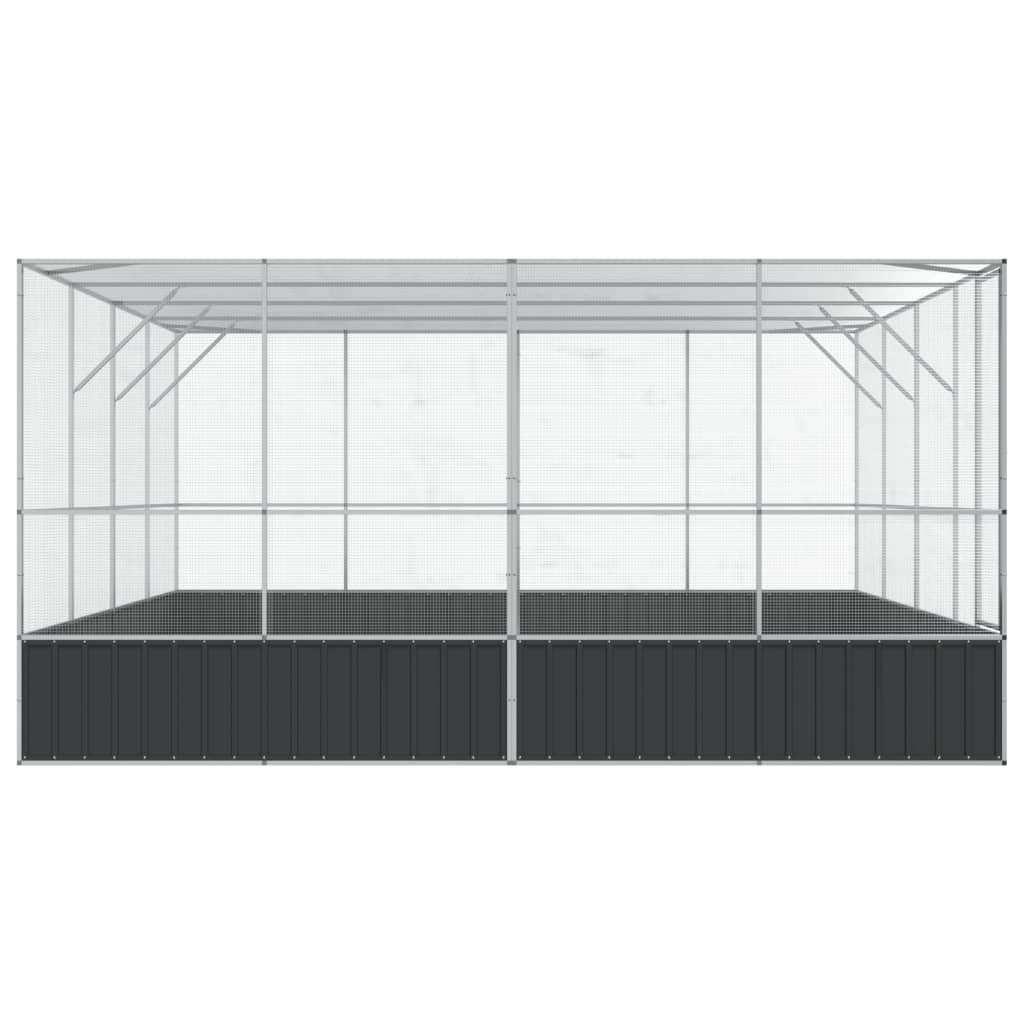 vidaXL Volière argenté 418x414x212 cm acier