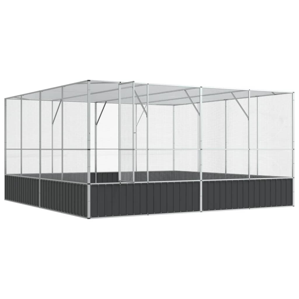 vidaXL Volière argenté 418x414x212 cm acier