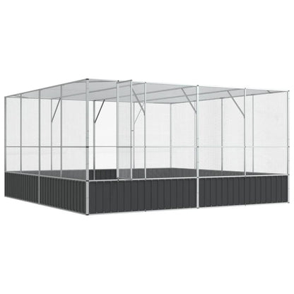 vidaXL Volière argenté 418x414x212 cm acier