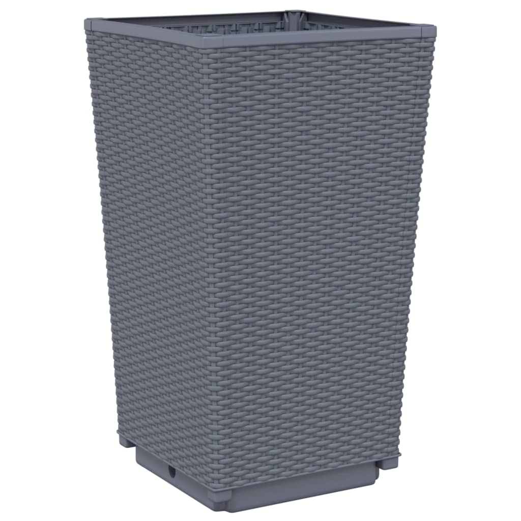 vidaXL Jardinières 2 pcs gris 32,5x32,5x57 cm polypropylène