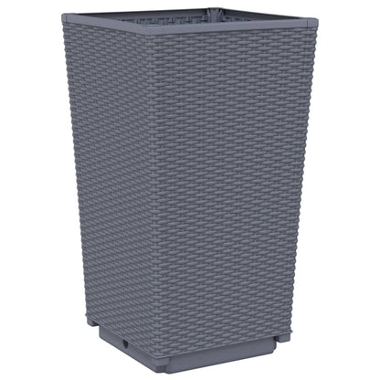 vidaXL Jardinières 2 pcs gris 32,5x32,5x57 cm polypropylène