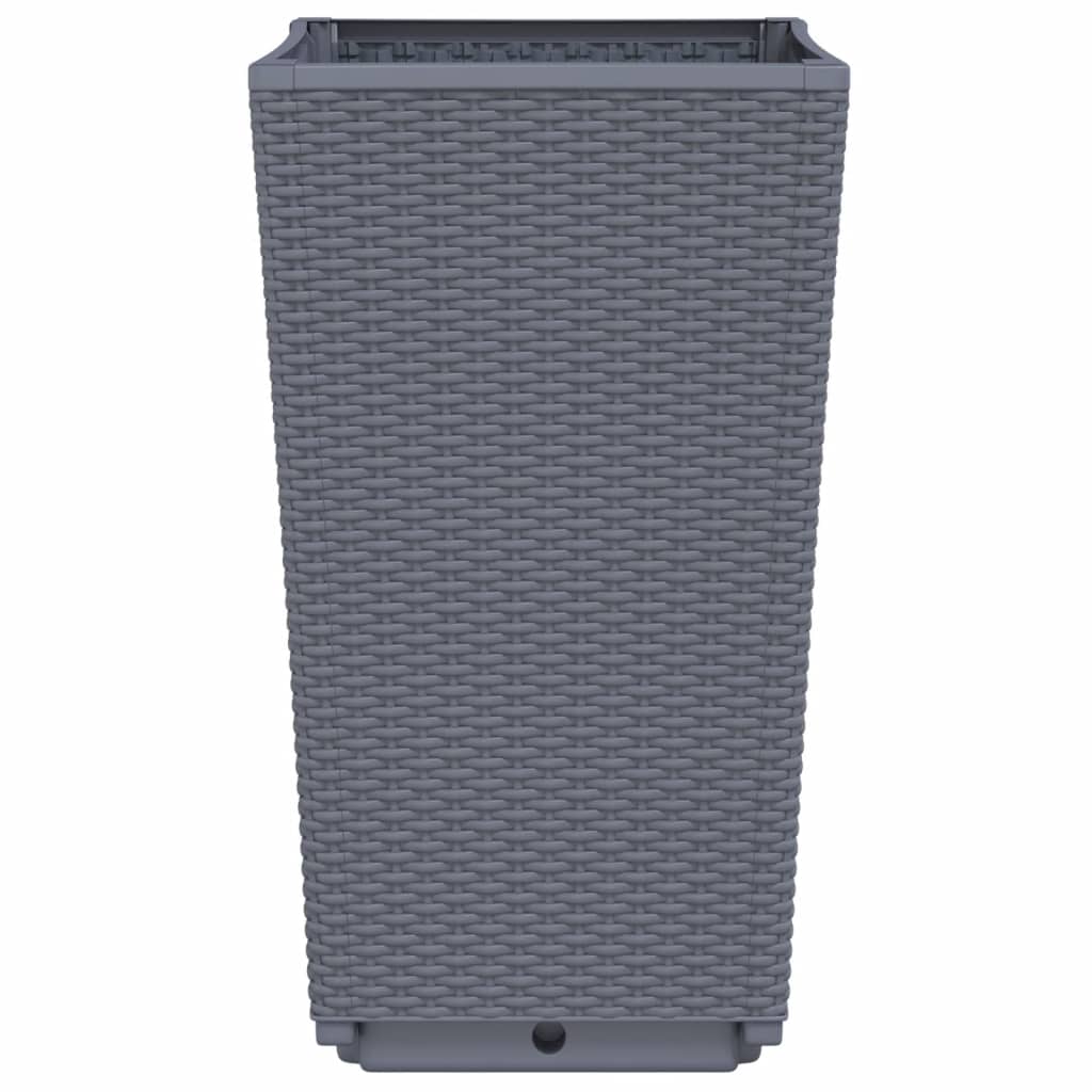vidaXL Jardinières 2 pcs gris 32,5x32,5x57 cm polypropylène