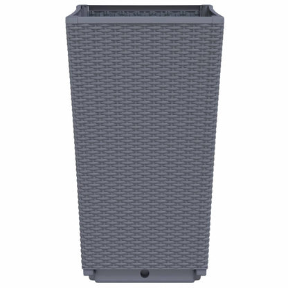 vidaXL Jardinières 2 pcs gris 32,5x32,5x57 cm polypropylène