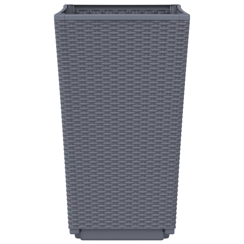 vidaXL Jardinières 2 pcs gris 32,5x32,5x57 cm polypropylène