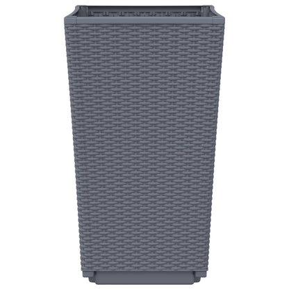 vidaXL Jardinières 2 pcs gris 32,5x32,5x57 cm polypropylène
