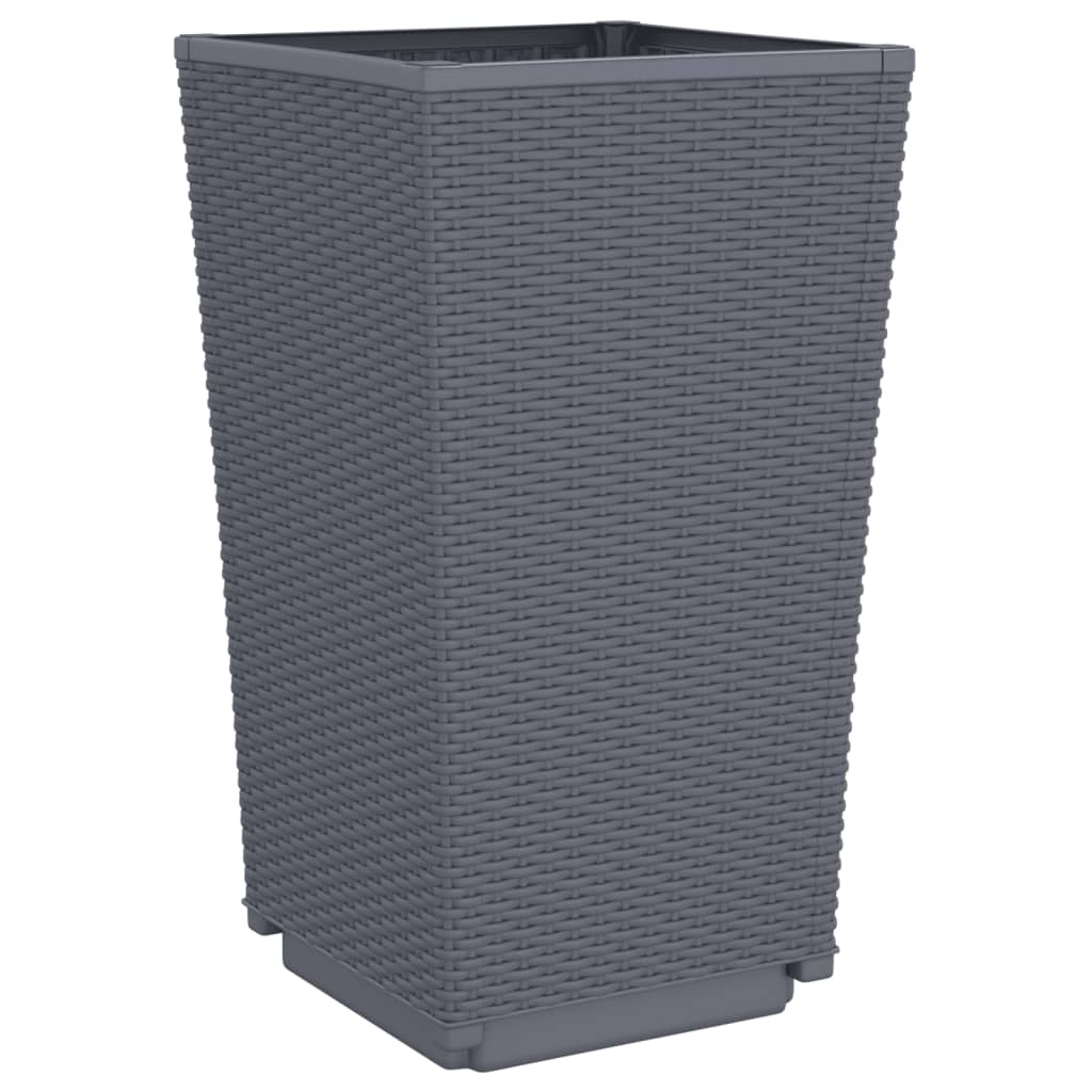vidaXL Jardinières 2 pcs gris 32,5x32,5x57 cm polypropylène
