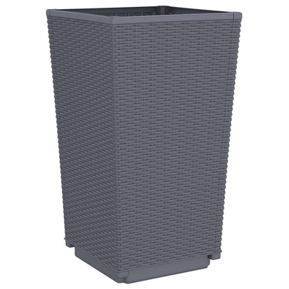 vidaXL Jardinières 2 pcs gris 32,5x32,5x57 cm polypropylène