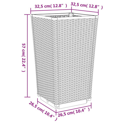 vidaXL Jardinières 2 pcs gris 32,5x32,5x57 cm polypropylène