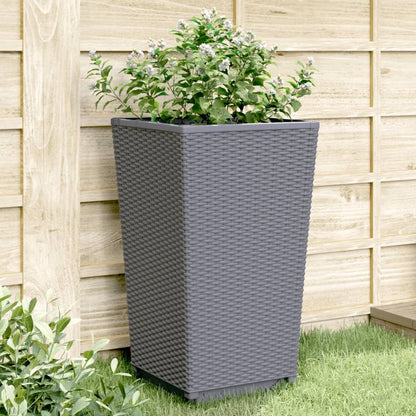 vidaXL Jardinières 2 pcs gris 32,5x32,5x57 cm polypropylène