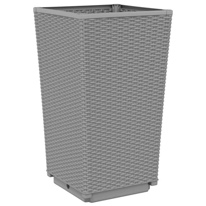 vidaXL Jardinières 2 pcs gris clair 32,5x32,5x57 cm polypropylène