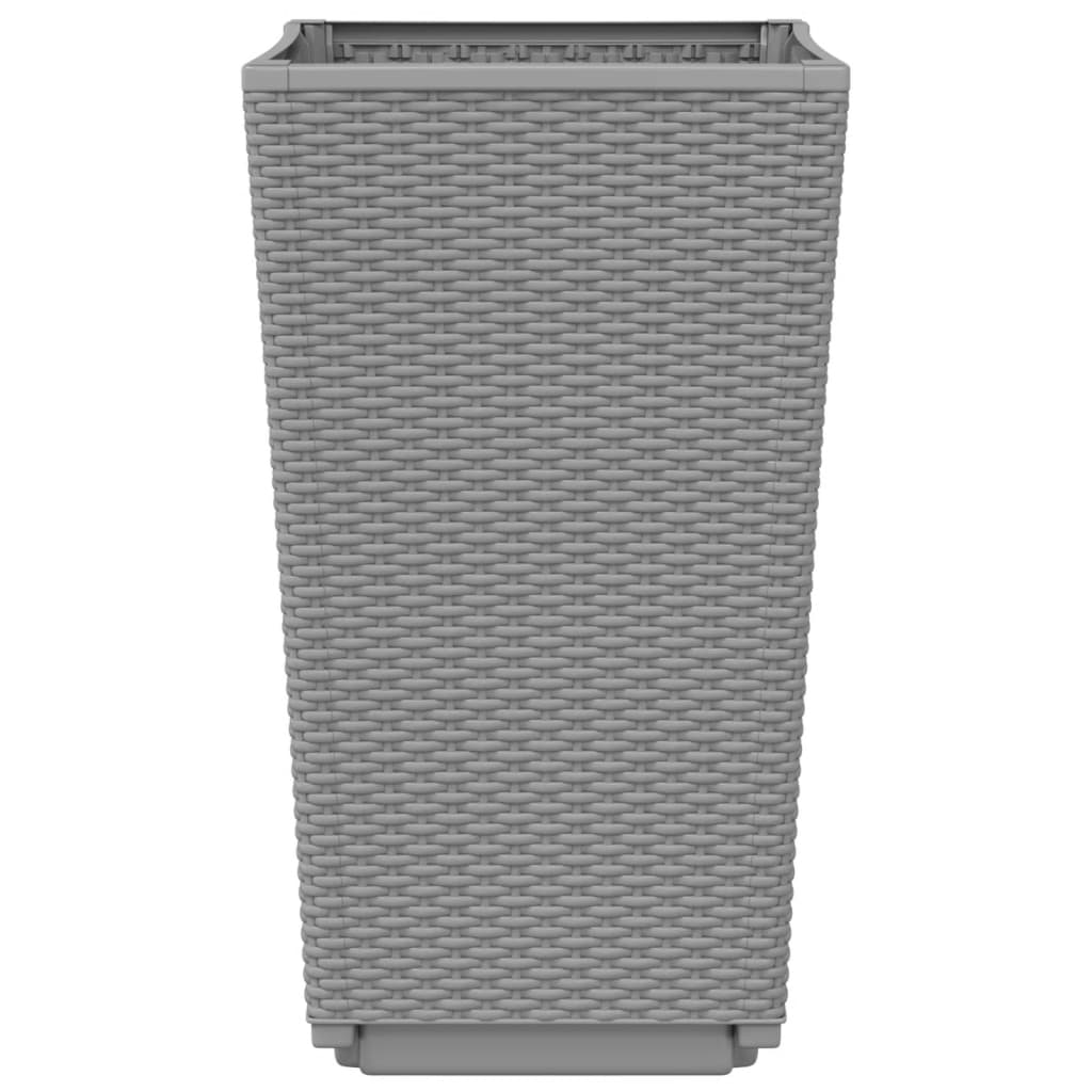 vidaXL Jardinières 2 pcs gris clair 32,5x32,5x57 cm polypropylène