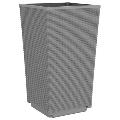 vidaXL Jardinières 2 pcs gris clair 32,5x32,5x57 cm polypropylène
