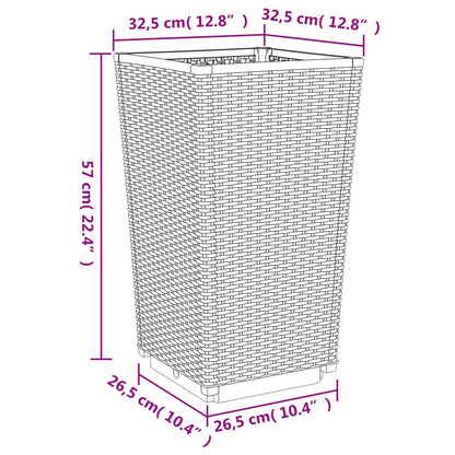 vidaXL Jardinières 2 pcs gris clair 32,5x32,5x57 cm polypropylène