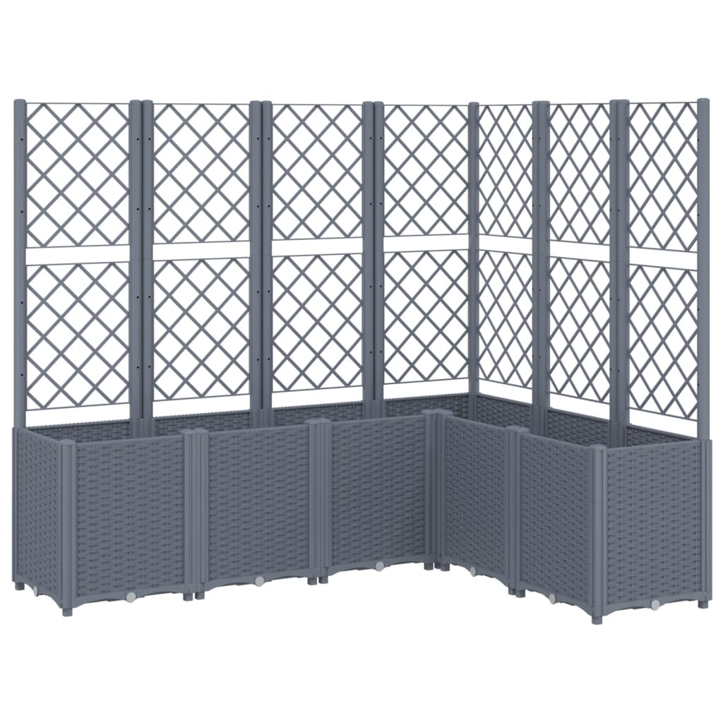 vidaXL Jardinière avec treillis gris 160x120x140 cm PP