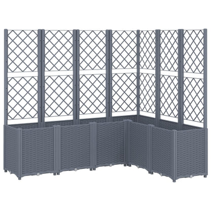 vidaXL Jardinière avec treillis gris 160x120x140 cm PP